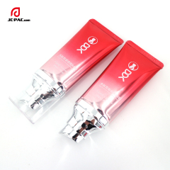 Custom ABL Tube 50ml 60ml 70ml 80ml Flat Oval Tube Packaging Airless Pump Sunscreen Cosmetic Tubes with Pump Lid