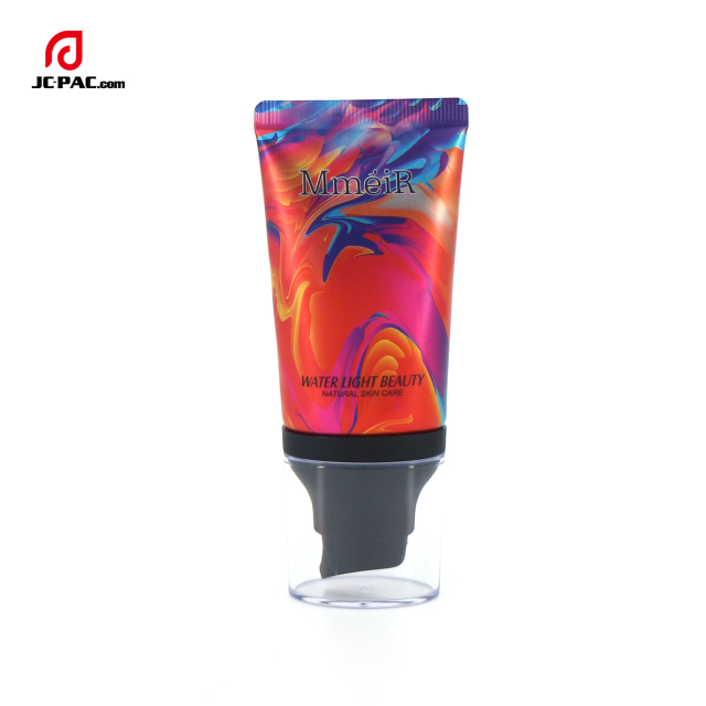 Airless Pump Tube for CC Cream Aluminum Plastic Pump Tube Manufacturer Aluminum Barrier Laminated Primer Packaging Tube 40g 50g