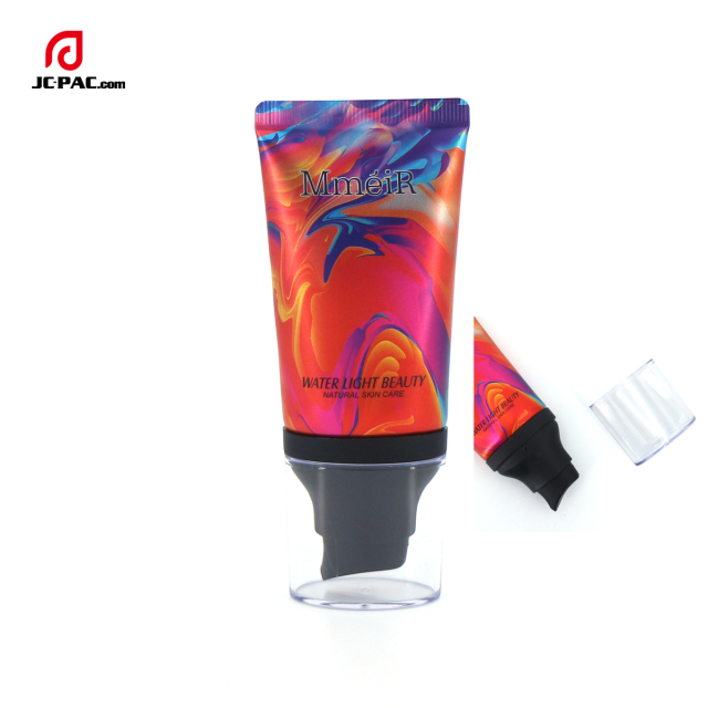 Airless Pump Tube for CC Cream Aluminum Plastic Pump Tube Manufacturer Aluminum Barrier Laminated Primer Packaging Tube 40g 50g