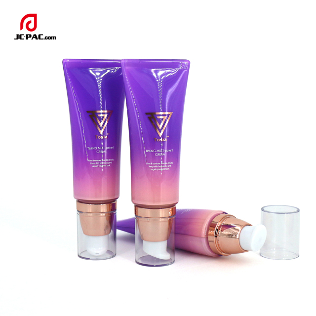 Empty Sunscreen Cream Plastic 50ml 60ml 70ml BB CC Cream Tube Airless Pump Squeeze Cosmetic Soft Tubes Face Cream Packaging