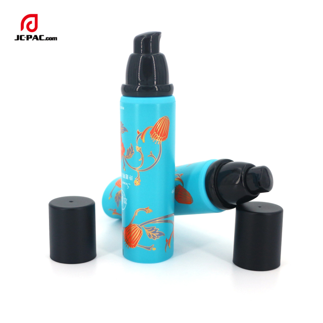 Skincare Airless Cosmetic Pump Container Cosmetic Aluminum Plastic Soft Tube Packaging With Airless Pump Head