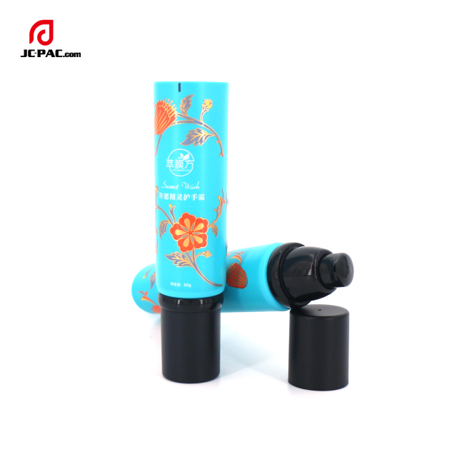 Skincare Airless Cosmetic Pump Container Cosmetic Aluminum Plastic Soft Tube Packaging With Airless Pump Head