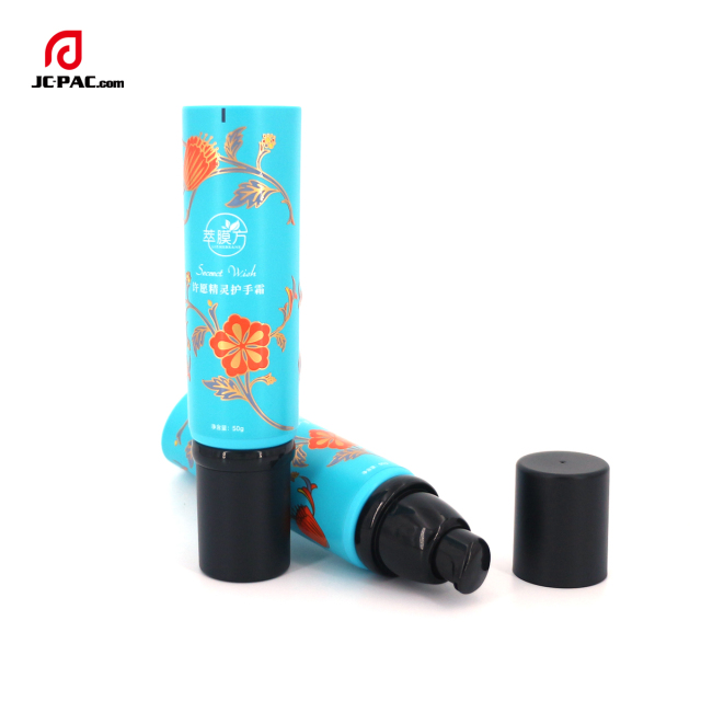 Skincare Airless Cosmetic Pump Container Cosmetic Aluminum Plastic Soft Tube Packaging With Airless Pump Head