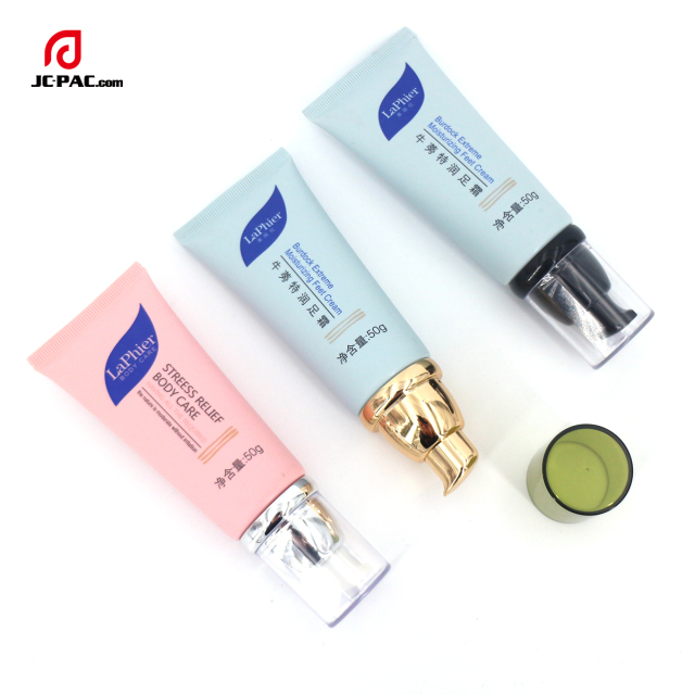 50g 60g Airless Pump Plastic Cosmetic Tube Empty Makeup BB Cream Packaging Plastic Tube with Pressed Pump Soft Squeeze PE Tube