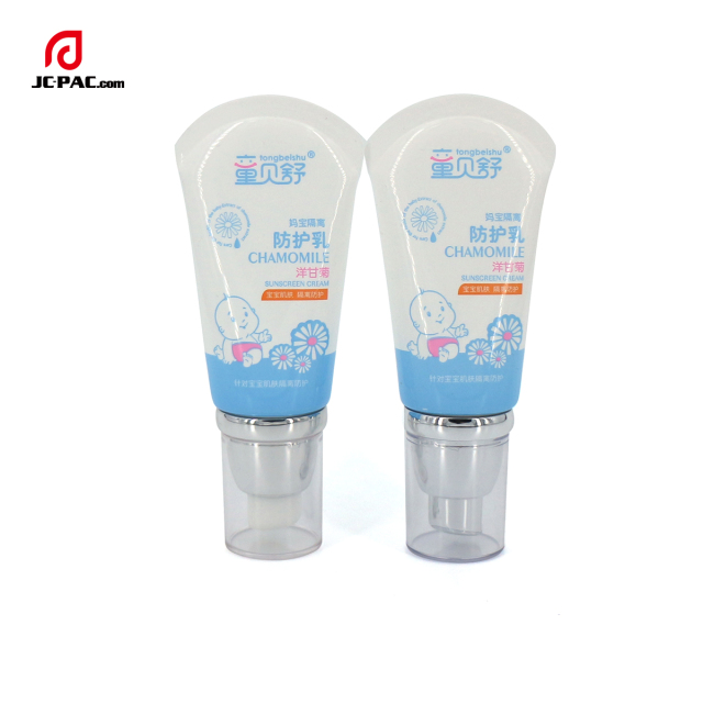 Empty Plastic 50 ml 60ml 70ml Face Cream Tube Airless Pump Squeeze Cosmetic Soft Sunscreen Tubes Cosmetic Plastic Laminated Tube