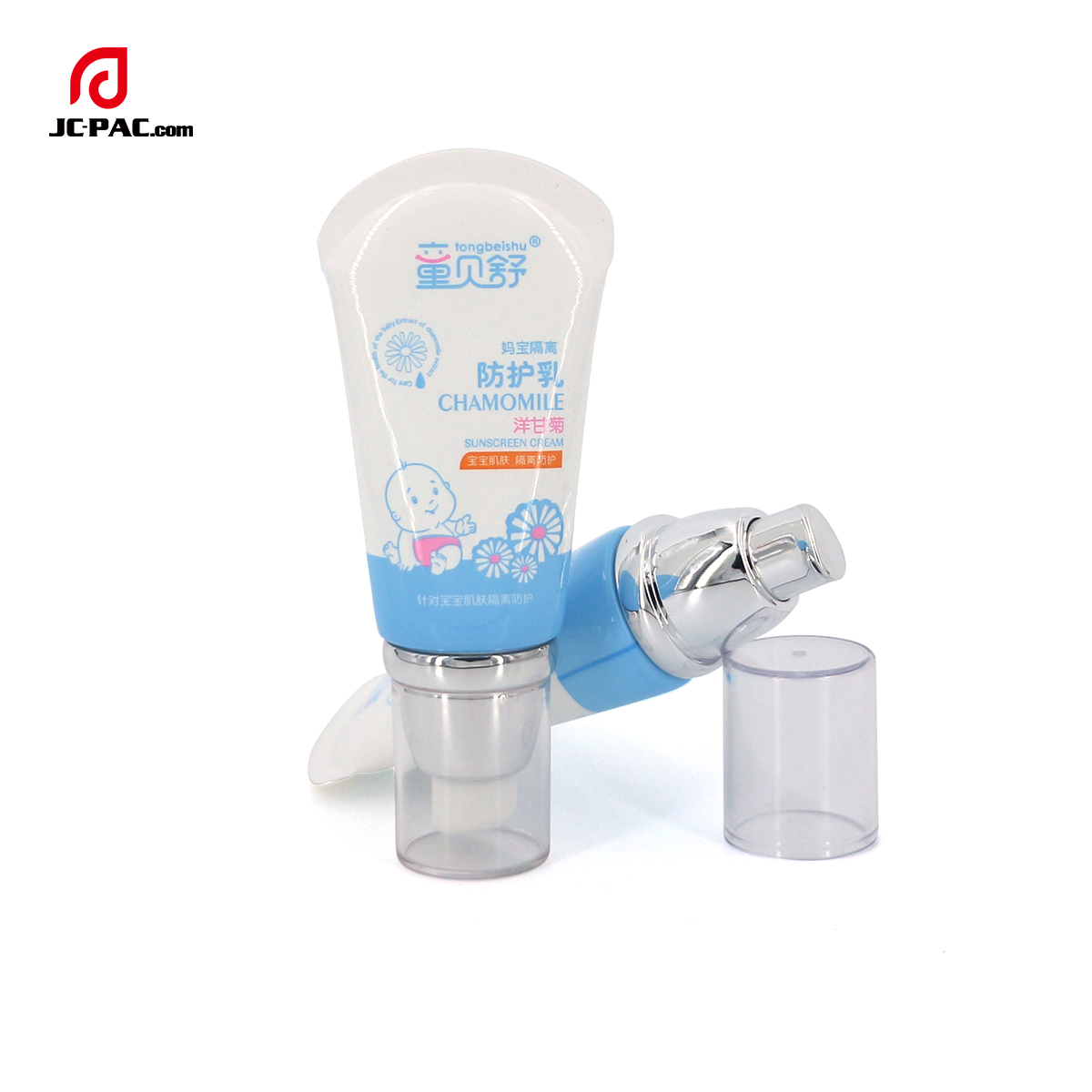 Empty Plastic 50 ml 60ml 70ml Face Cream Tube Airless Pump Squeeze Cosmetic Soft Sunscreen Tubes Cosmetic Plastic Laminated Tube