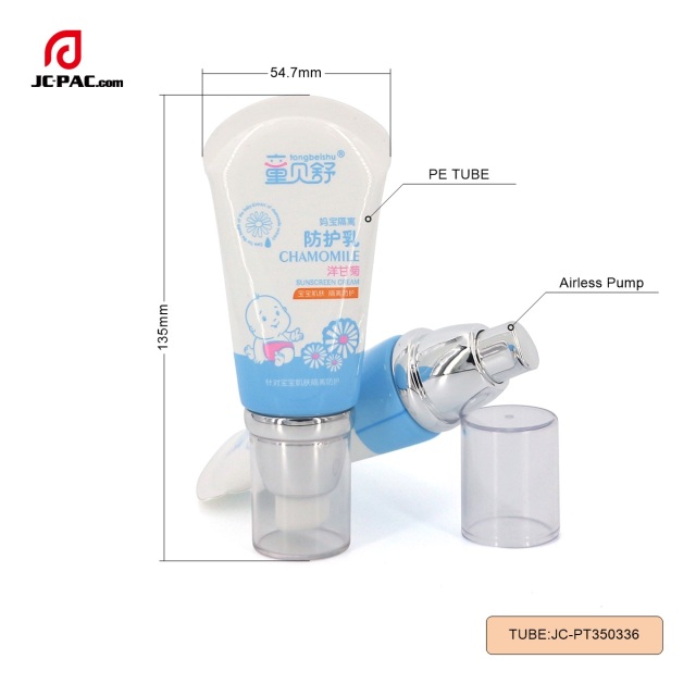 Empty Plastic 50 ml 60ml 70ml Face Cream Tube Airless Pump Squeeze Cosmetic Soft Sunscreen Tubes Cosmetic Plastic Laminated Tube
