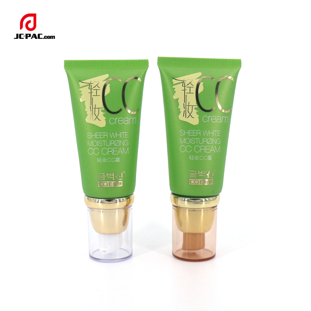 40g Cosmetic Airless EVOH 5 Layers Plastic Pump Tube with Silkscreen Printing for UV Protection Transparent Sun Cream Product