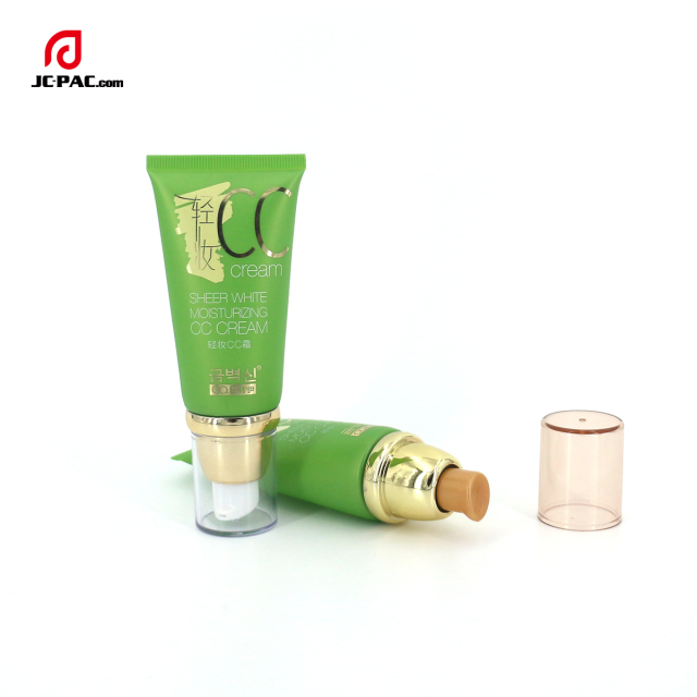 40g Cosmetic Airless EVOH 5 Layers Plastic Pump Tube with Silkscreen Printing for UV Protection Transparent Sun Cream Product