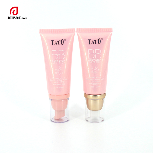 Cosmetic Airless Pump Tube 50ML Cosmetic BB CC Primer Container Concealer Tube Packaging with EVOH 5 Layer Material