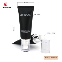 Wholesale Squeeze Airless Pump Tube Cosmetic Plastic Packaging Matte Black PE Tube 50g