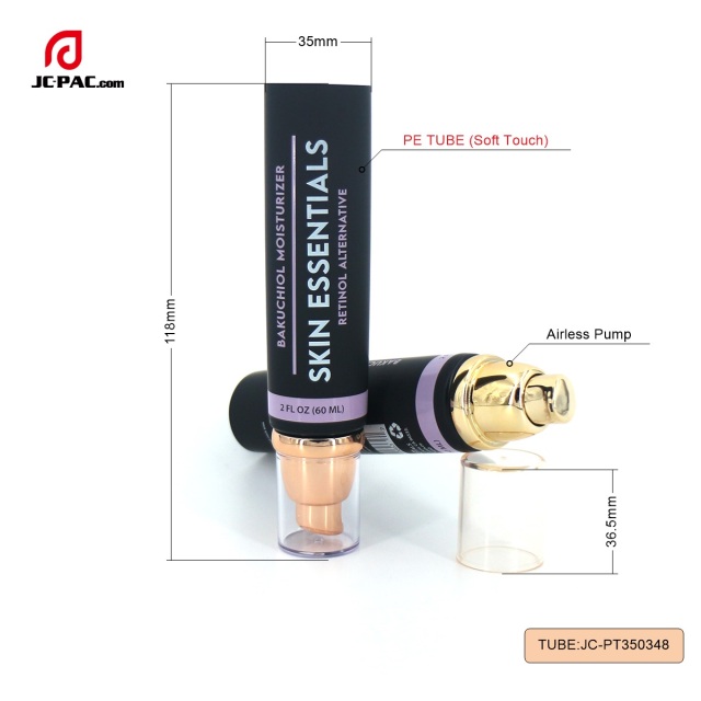 Custom and Wholesale 50ml 5 layer Sunscreen Skincare Empty PE Plastic Tubes Packaging Cosmetic Soft Tube with Airless Pump