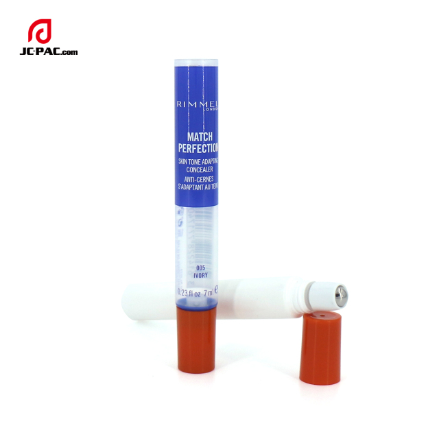D16mm Empty Cosmetic Plastic Tube Eye Cream Tube With Single Stainless Roller Ball