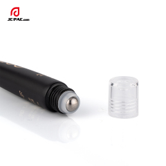 D19mm Matte Black Empty Plastic Tube Eye Cream Tube With Single Stainless Roller Ball