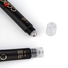 D19mm Matte Black Empty Plastic Tube Eye Cream Tube With Single Stainless Roller Ball