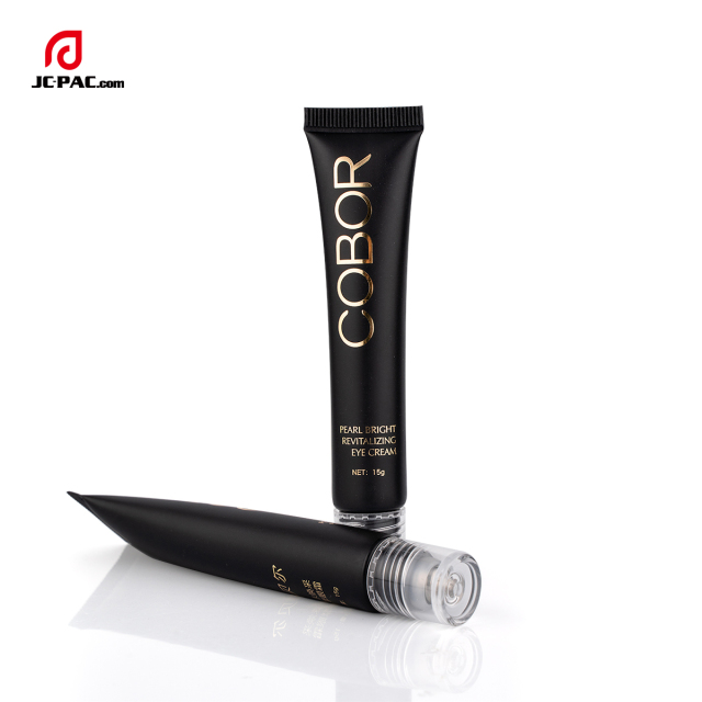 D19mm Matte Black Empty Plastic Tube Eye Cream Tube With Single Stainless Roller Ball