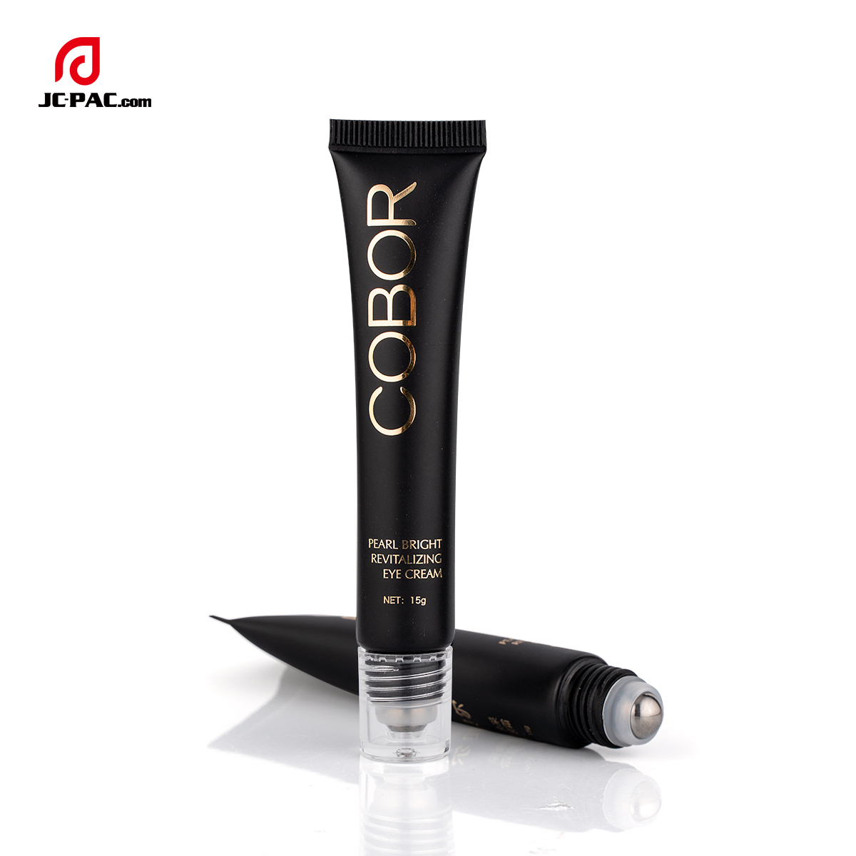 D19mm Matte Black Empty Plastic Tube Eye Cream Tube With Single Stainless Roller Ball