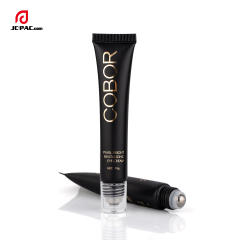 D19mm Matte Black Empty Plastic Tube Eye Cream Tube With Single Stainless Roller Ball