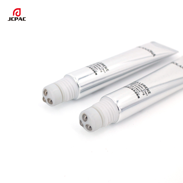 D19mm Roller Ball Tube For Eye Massage Serum 20ml Empty High Light Aluminum Plastic Tube With 3 Roller Ball