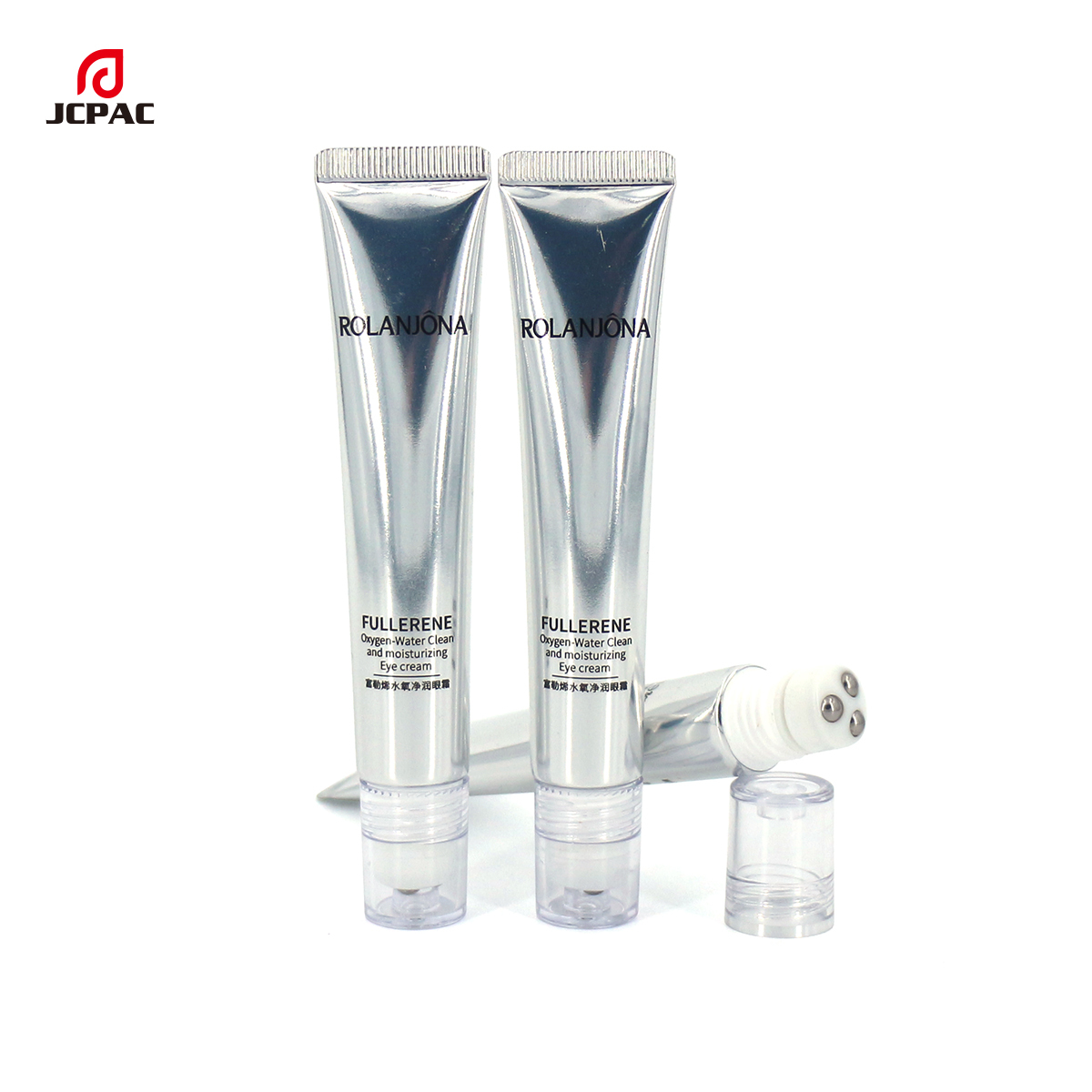 D19mm Roller Ball Tube For Eye Massage Serum 20ml Empty High Light Aluminum Plastic Tube With 3 Roller Ball
