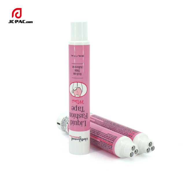 D22mm Empty Roller on Skin Adhesive Tube 30ml Skin Care Plastic Tube With 3 Roller Ball