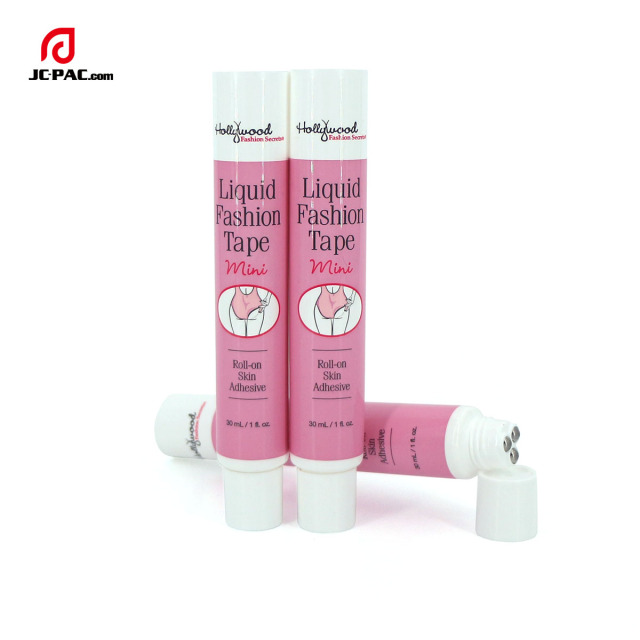 D22mm Empty Roller on Skin Adhesive Tube 30ml Skin Care Plastic Tube With 3 Roller Ball