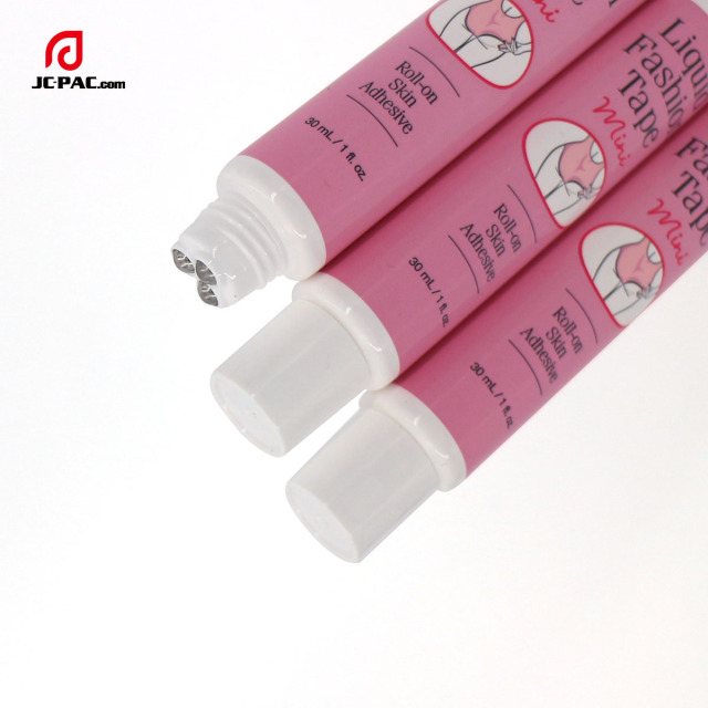 D22mm Empty Roller on Skin Adhesive Tube 30ml Skin Care Plastic Tube With 3 Roller Ball