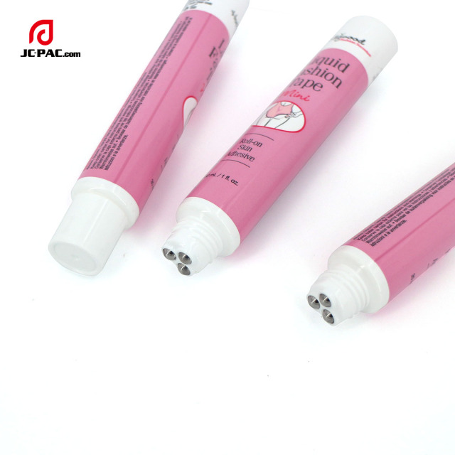 D22mm Empty Roller on Skin Adhesive Tube 30ml Skin Care Plastic Tube With 3 Roller Ball