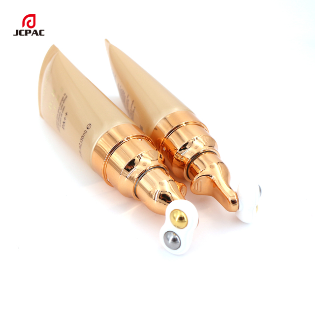 D30mm Cosmetic Airless Pump Plastic Tube 30ml Facial Moisturizing Essence Tube With Double Roller Ball