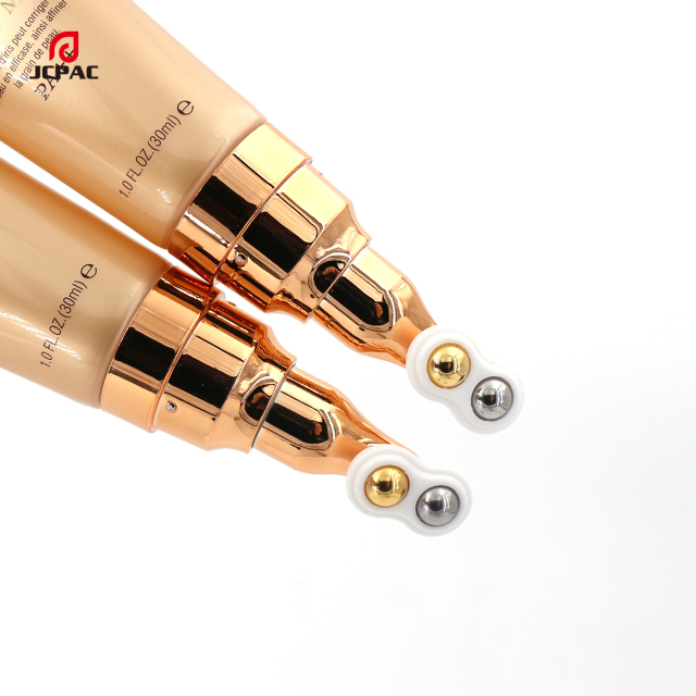 D30mm Cosmetic Airless Pump Plastic Tube 30ml Facial Moisturizing Essence Tube With Double Roller Ball