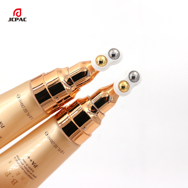 D30mm Cosmetic Airless Pump Plastic Tube 30ml Facial Moisturizing Essence Tube With Double Roller Ball