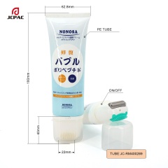 Empty Facial Cleaner Tube With On-Off Silicone And Roller Ball Massage Applicator