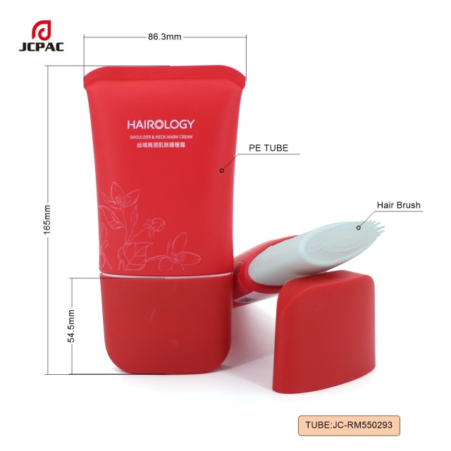 Super Flat Plastic Tube For Hair Conditioner 120ml Empty Soft Tube With Hair Brush