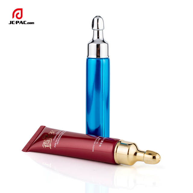 Manufacturer Empty PE Eye Cream Tube Cosmetic Packaging Squeeze Tube with Long Nozzle Custom Medical Gel Container