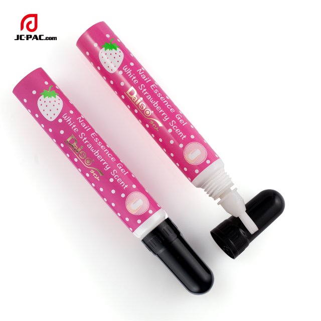 Empty Nail Polish Soft Tube Cosmetic Packing Tube For Cuticle Oil With Auto ON/OFF Control Brush