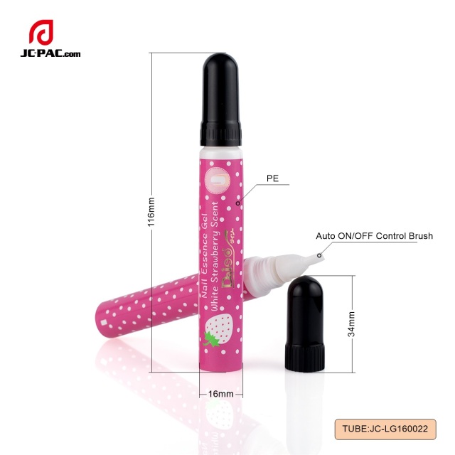 Empty Nail Polish Soft Tube Cosmetic Packing Tube For Cuticle Oil With Auto ON/OFF Control Brush