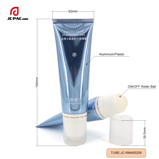 Empty Plastic Ball Roll On Underarm Aluminum Plastic Tube With On/Off Ball Roller Deodorant Container