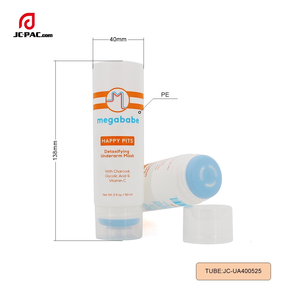 Customizable Empty Deodorant Tube Cosmetic Packaging Rubber Head Applicator Container For Hair Emoving Cream Sunscreen Cream