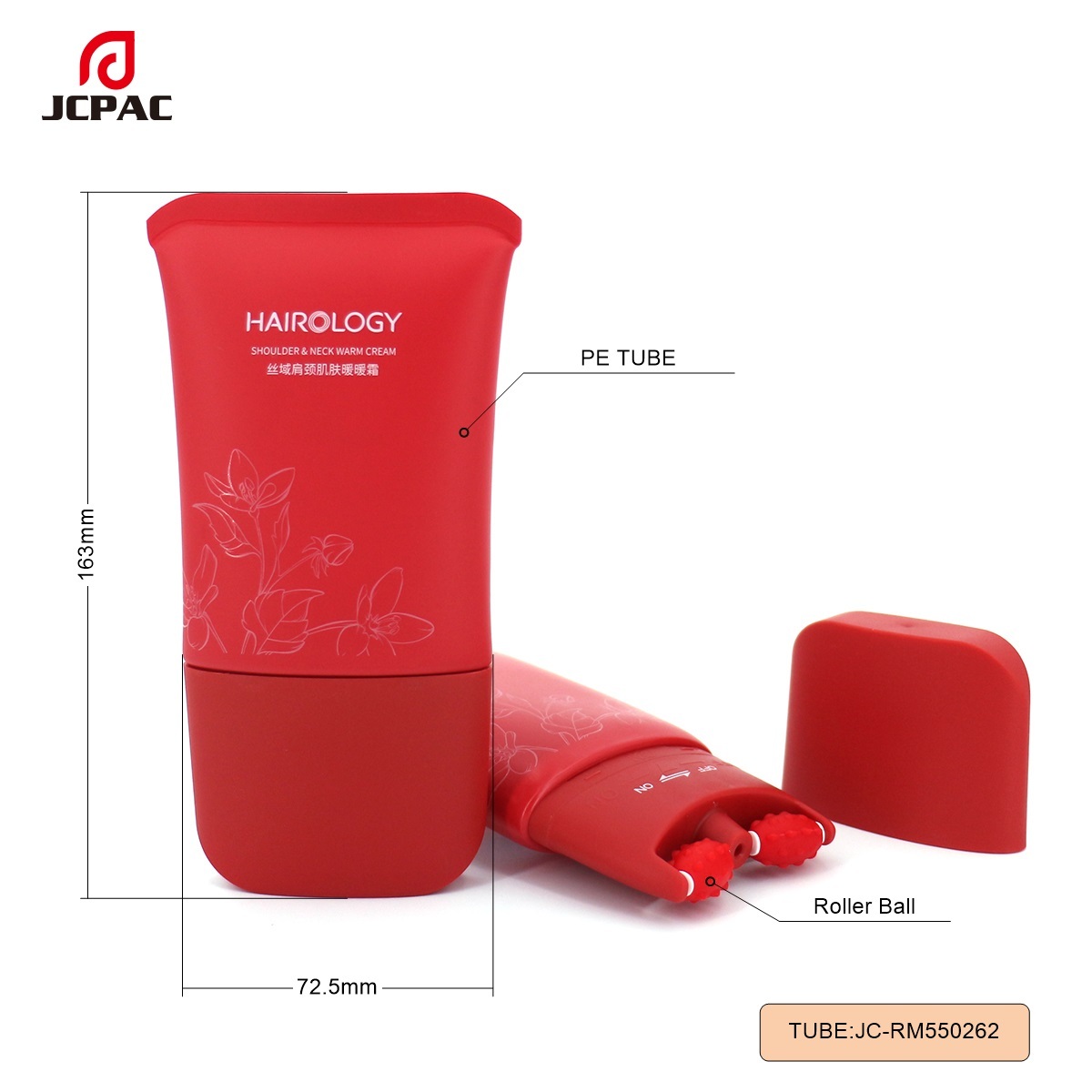 150g Empty Shoulder&Neck Warm Cream Tube With Roller Ball Applicator Roller Ball Tube For Massage Cream