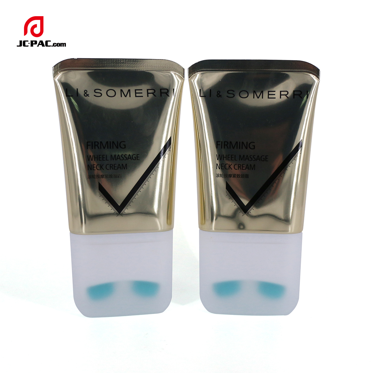 High Glossy Aluminum Plastic Tube With Roller Ball  Silicone Roller Ball On Firming Wheel Massage Neck Cream Tube