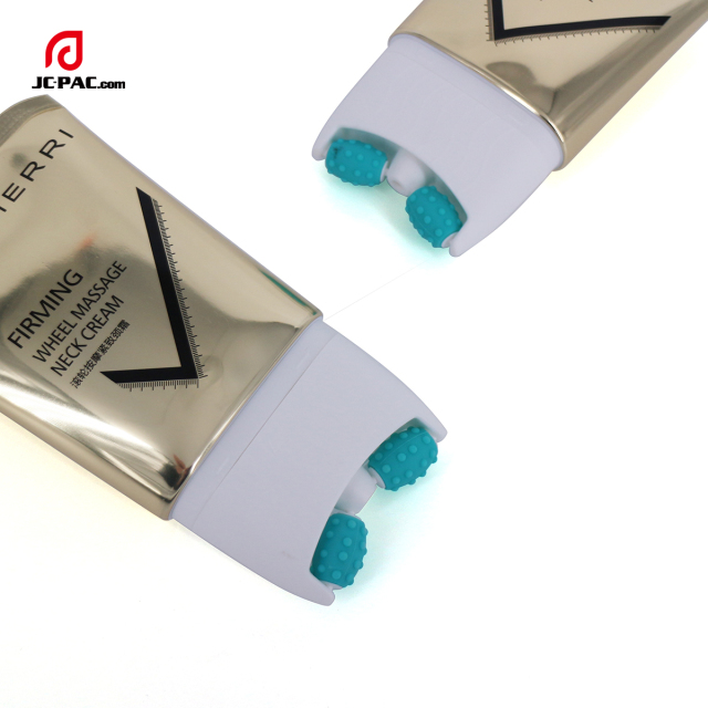 High Glossy Aluminum Plastic Tube With Roller Ball  Silicone Roller Ball On Firming Wheel Massage Neck Cream Tube