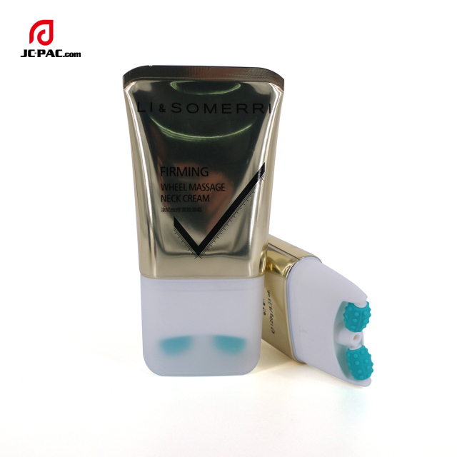 High Glossy Aluminum Plastic Tube With Roller Ball  Silicone Roller Ball On Firming Wheel Massage Neck Cream Tube