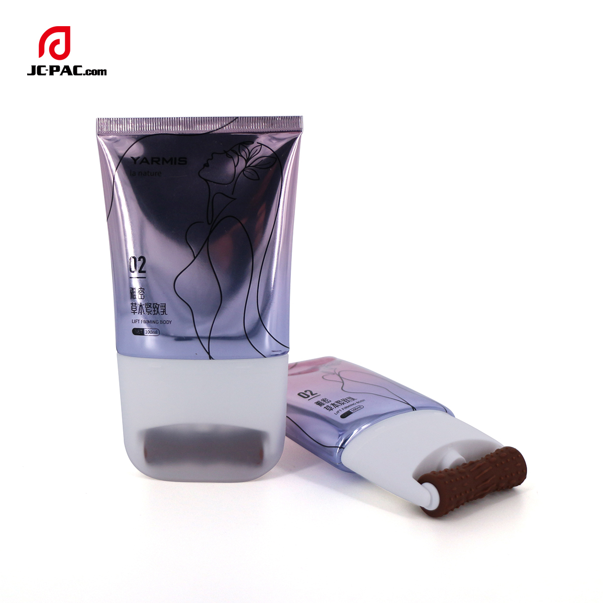 High Glossy Aluminum Plastic Tube With Roller Ball  Roller Ball On Body Massage Lotion Cream Tube