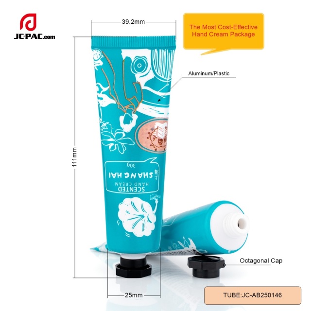 25ml 30ml 40ml Empty ABL Tube for Hand Cream Package with Octagonal Screw Cap Laminated Tube Glossy Finish Cosmetics Soft Tube