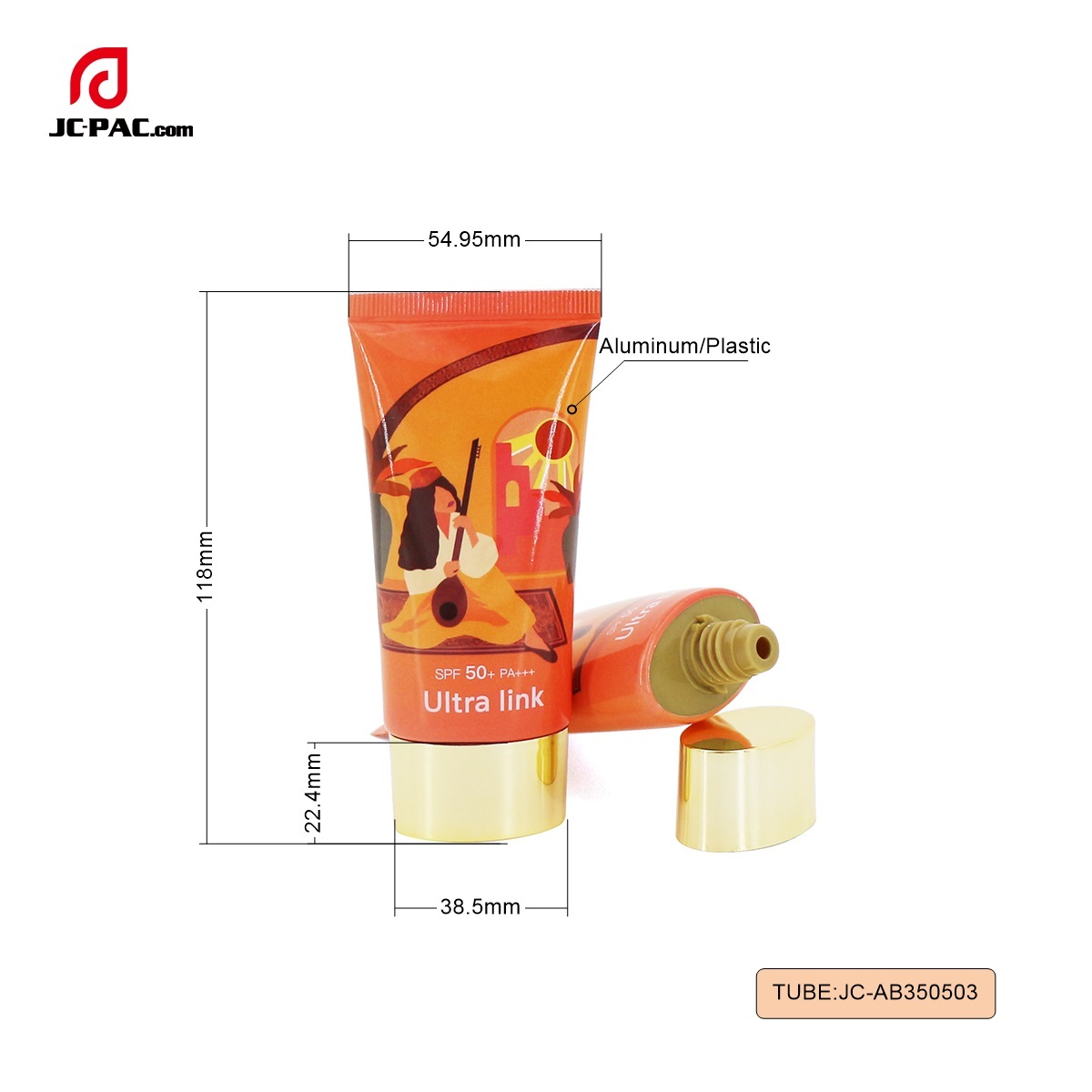 30g 40g 50g 60g Aluminium Plastic Oval Tube for Sun Block Cream BB Cream Sunscreen Packaging Flat Tube Cosmetics Containers