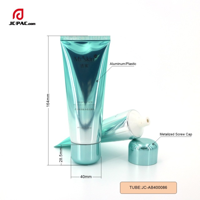 Luxury Round Aluminum ABL Laminated Tube for Empty Hand Cream and Facial Cleanser Cosmetic Packaging with Metalized Cap