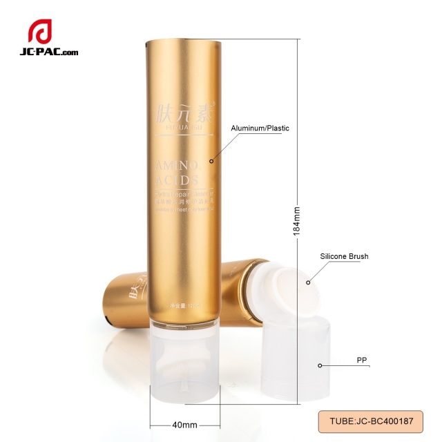120g Cosmetic Plastic Tube With Silicone Brush Aluminum Plastic Tube For Facial Cleanser Body Scrub