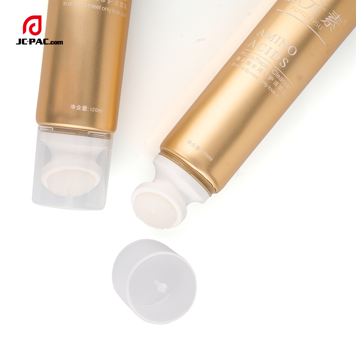 120g Cosmetic Plastic Tube With Silicone Brush Aluminum Plastic Tube For Facial Cleanser Body Scrub
