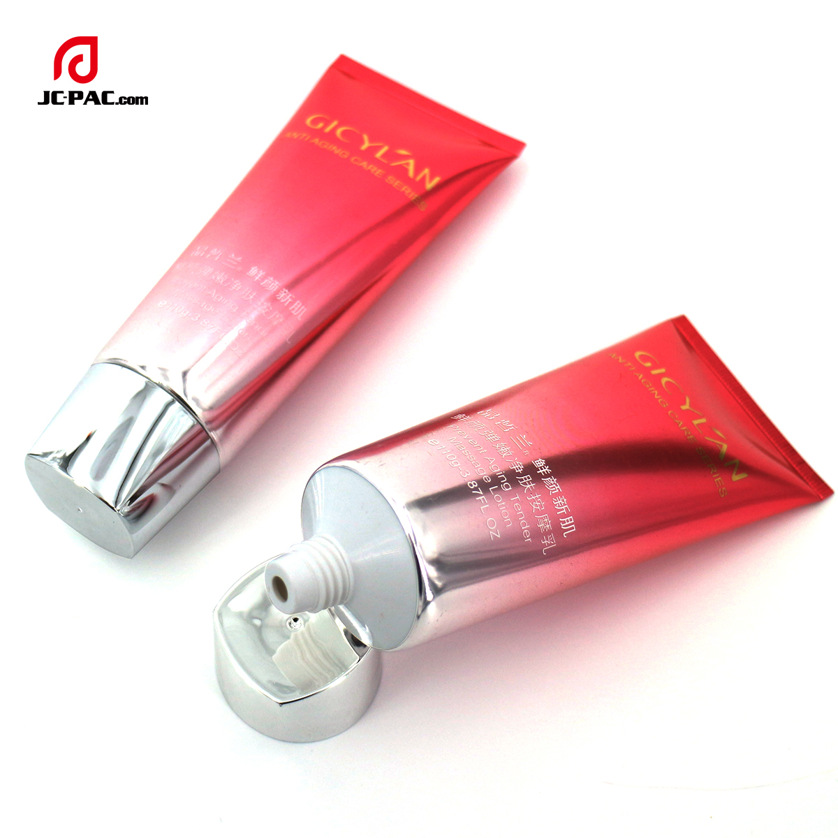 Factory Luxury Cosmetic Laminated Tube Facial Cleanser Tube Body Lotion Shampoo High Glossy Gradient Color ABL Tube with Square Cap Skin Care