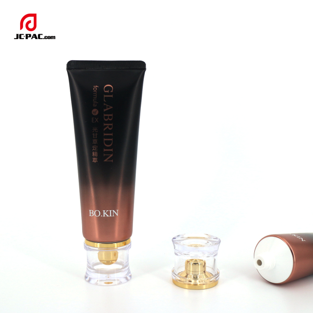 Laminated Cosmetic Tube Eco-Friendly Massage Empty Lotion Airless Tube Packaging Aluminum Plastic Tube with Acrylic Cap